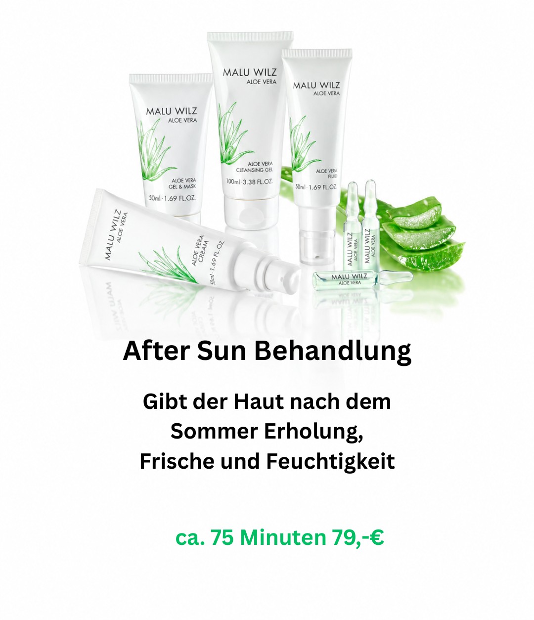Jansen Kosmetik – Angebot – After Sun Behandlung mit Malu Wilz Aloe Vera Pflegeserie, ca. 75 Minuten für 79,- Euro